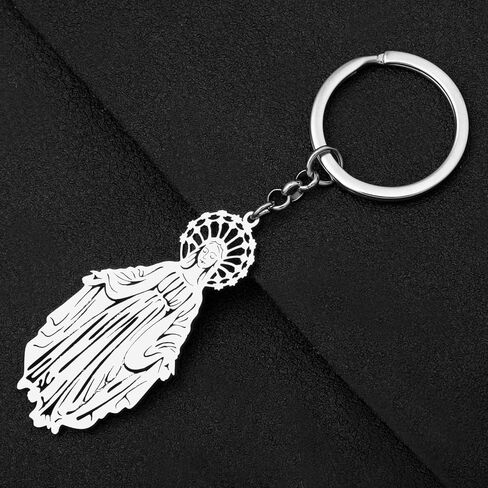Stainless Steel Virgin Mary Keychains Ring Religious Pendant for Women Purse Bag Accessories Charms Gifts in Saudi Arabia