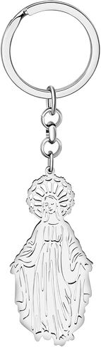 Stainless Steel Virgin Mary Keychains Ring Religious Pendant for Women Purse Bag Accessories Charms Gifts in Saudi Arabia