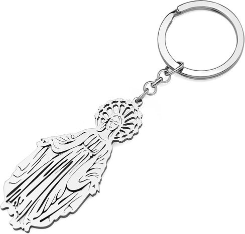 Stainless Steel Virgin Mary Keychains Ring Religious Pendant for Women Purse Bag Accessories Charms Gifts in Saudi Arabia