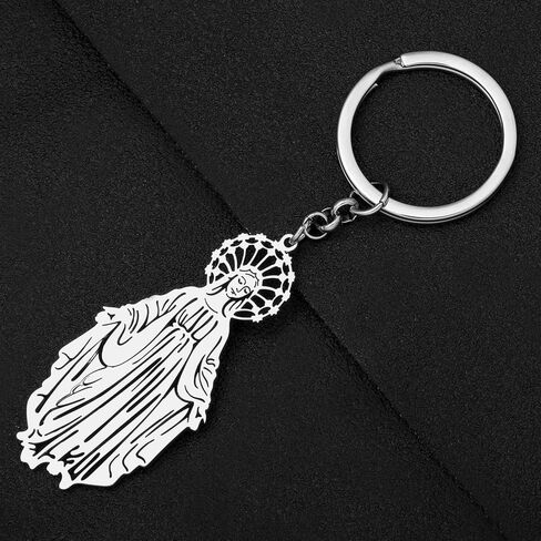 Stainless Steel Virgin Mary Keychains Ring Religious Pendant for Women Purse Bag Accessories Charms Gifts in Saudi Arabia
