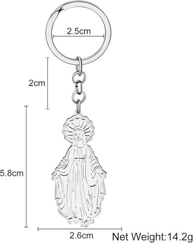 Stainless Steel Virgin Mary Keychains Ring Religious Pendant for Women Purse Bag Accessories Charms Gifts in Saudi Arabia