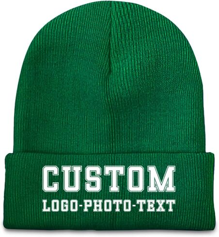 Custom Winter Beanies for Men Women,Personalized Knitted Beanie Hats with Image Text Logo - Skull Caps in Saudi Arabia