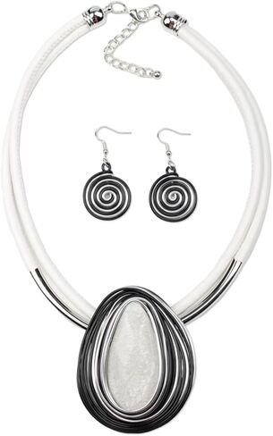 Florate العرقية كريستال حجر الراين قلادة قلادة طقم أقراط المرأة اليدوية القبلية طوق المختنق مكتنزة معدنية مريلة حبل سلسلة بيان الأفريقي مجموعة مجوهرات in Kuwait