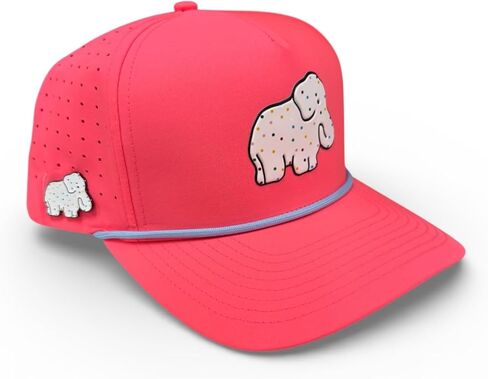 Logie Joe's Frosted Elephant Golf Hat | Snapback Cap | Built-in Magnetic Ball Marker Holder + Marker Included | Adjustable | Elephant Cookie Pink in Kuwait