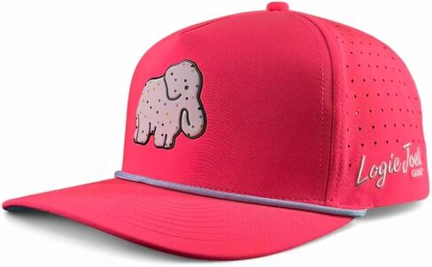 Logie Joe's Frosted Elephant Golf Hat | Snapback Cap | Built-in Magnetic Ball Marker Holder + Marker Included | Adjustable | Elephant Cookie Pink in Kuwait