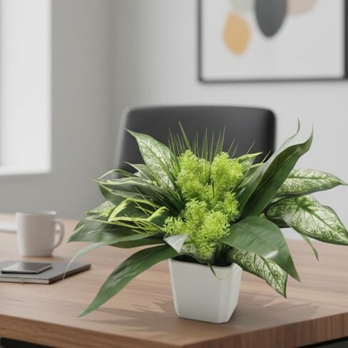 Trivon 18 Bundles Artificial Plants Outdoor, Fake Outdoor Plant Bushes with UV Resistant Greenery, Faux Leaves Stems, Realistic Decorative for Patio Garden, Yard, Porch & Fake Green in Saudi Arabia