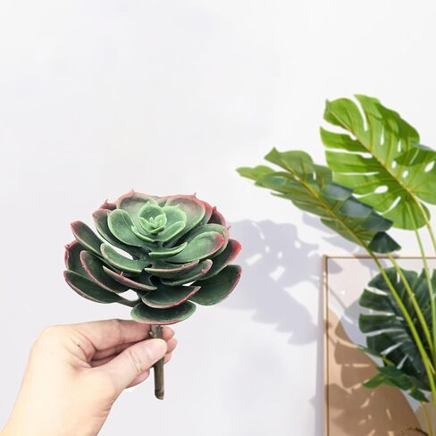 Gcrdplat 2Pcs Artificial Succulent Plants, Lotus Flower Realistic Fake Succulents, Fake Plant for Garden Arrangement Decor, Autumn in Saudi Arabia