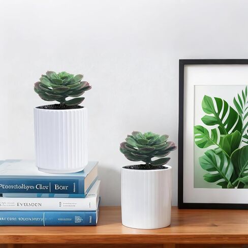 Gcrdplat 2Pcs Artificial Succulent Plants, Lotus Flower Realistic Fake Succulents, Fake Plant for Garden Arrangement Decor, Autumn in Saudi Arabia