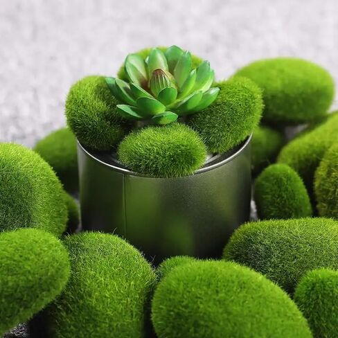 10PCS Artificial Moss Rocks, Scene Decor, Pet Hone Decor, Green Moss Decor for Fairy Gardens, Bonsai, Terrariums, Floral Arrangements; DIY Craft Projects, Green in Saudi Arabia