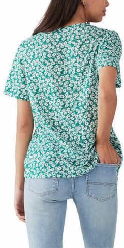 Lucky Brand Ladies' Flutter Sleeve Top (US, Alpha, Large, Regular, Regular, Green Multi) in Saudi Arabia