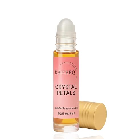 Raheeq Crystal Petals Perfume Oil - Fresh Jasmine & Rose Attar | Long Lasting Unisex Scent with Lemongrass & Mandarin | Premium Middle Eastern Concentrated Oil, Travel Size 6ml Roll-On in Saudi Arabia