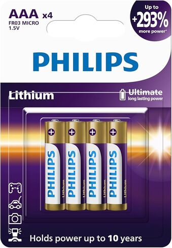 بطاريات Philips Lithium AA 8 حزمة ، 1.5 فولت L91 ليثيوم بطارية AA ، تصل إلى 291 ٪ طاقة أكثر للكاميرا في الهواء الطلق ، كاميرا درب ، نظام إنذار ، جرس الباب ، [غير قابلة للتشغيل]. in Saudi Arabia