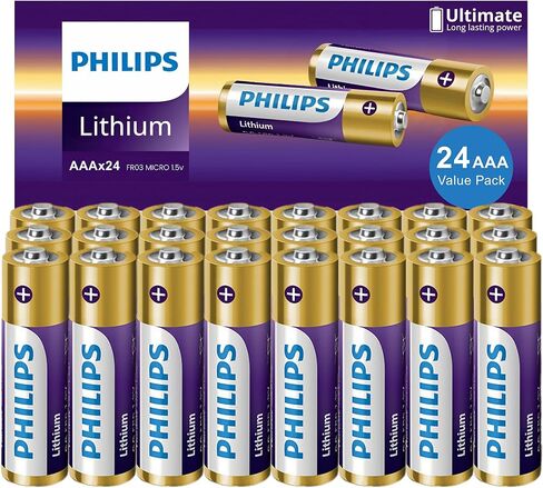 بطاريات Philips Lithium AA 8 حزمة ، 1.5 فولت L91 ليثيوم بطارية AA ، تصل إلى 291 ٪ طاقة أكثر للكاميرا في الهواء الطلق ، كاميرا درب ، نظام إنذار ، جرس الباب ، [غير قابلة للتشغيل]. in Saudi Arabia