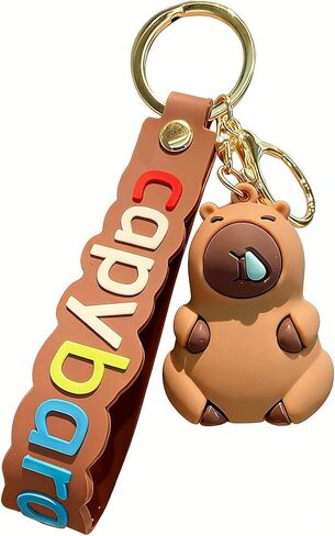 Collectible Capybara Keychain, Soft Silicone Bag Charm Key Ring for Backpacks Car Keys Gifts in Saudi Arabia