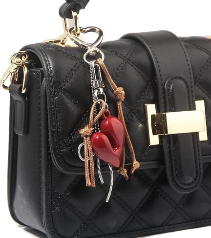 SORGERLY Heart Bow Charm Keychain - Y2K Key Chain, Cute Bag Purse Charms for Handbags Accessories - Jewelry Gift for Women in Kuwait