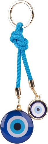 BCS Evil Eye Keychain Bag Charm - Good Luck & Protection Amulet - Car Keyring Purse Accessories for Women in Saudi Arabia