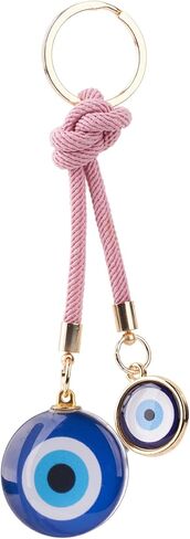 BCS Evil Eye Keychain Bag Charm - Good Luck & Protection Amulet - Car Keyring Purse Accessories for Women in Saudi Arabia