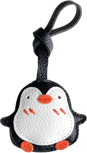 BRIWAD Cute Black Leather Bag Charm,Kawaii Penguin Animal Tote Bag Backpack Charms Accessories,Unique Penguin Gifts for Women in Saudi Arabia