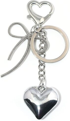 SORGERLY Heart Bow Charm Keychain - Y2K Key Chain, Cute Bag Purse Charms for Handbags Accessories - Jewelry Gift for Women in Kuwait