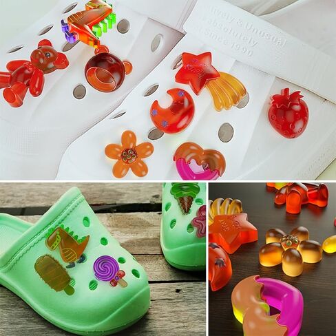 Zayookey 4pcs Shoe Charms Molds Resin Casting Cartoon Silicone Mould with 20 Buckles Small Flower Epoxy Mold for Clogs Sandals Scrapbooking DIY Phone Case Refrigerator Magnets in Saudi Arabia