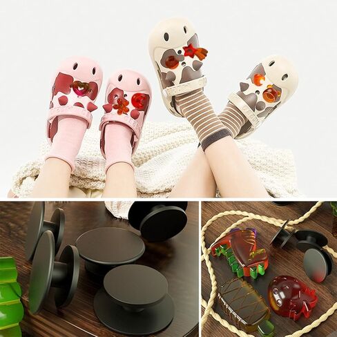 Zayookey 4pcs Shoe Charms Molds Resin Casting Cartoon Silicone Mould with 20 Buckles Small Flower Epoxy Mold for Clogs Sandals Scrapbooking DIY Phone Case Refrigerator Magnets in Saudi Arabia