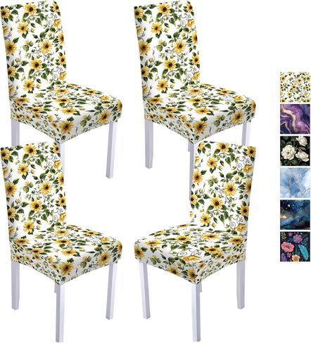 Chair Covers Slipcovers Set of 4, Spandex Super Fit Stretch Removable Washable Anti-dust Chair Seat Cover for Kitchen,Wedding,Party (4, Purple) in Saudi Arabia