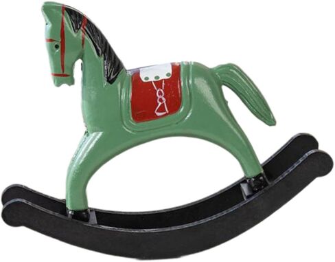 Rocking Horse Figurine Animal Sculpture Wood Vintage Decorative Statue Tabletop Ornament for Fireplace Table Centerpiece Desk, Brown in Saudi Arabia