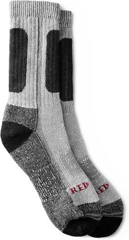Red Wing Shoes Performance Work Medium Weight Crew Socks, Made in USA, Stretchable Polyester/Cotton/Nylon Blend in Saudi Arabia