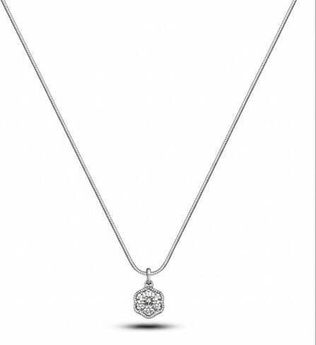 Jewel Harbour Rhodium Plated Brass Floral Pendant Necklace with Matching Stud Earrings – Elegant Anti-Tarnish Jewelry Set for Parties & Weddings in Saudi Arabia