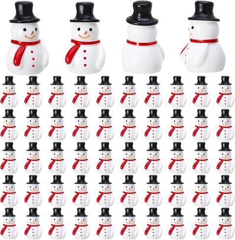 GGSTDDUP 50 Pcs Winter Mini Resin Snowman Mini Black Hat Snowman Figurines Winter Miniature Figurines for DIY Cake Decoration Ornaments Crafts Moss Landscape in Saudi Arabia