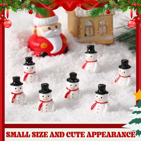 GGSTDDUP 50 Pcs Winter Mini Resin Snowman Mini Black Hat Snowman Figurines Winter Miniature Figurines for DIY Cake Decoration Ornaments Crafts Moss Landscape in Saudi Arabia