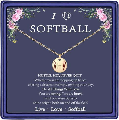 gnamy softball الأولي a-z القلائد للنساء الفتيات، 14 كيلو مطلية بالذهب حرف القرص قلادة قلادة لذيذ عيد الحب هدايا مجوهرات عيد ميلاد لها الفتيات في سن المراهقة فريق اللاعبين المدرب in Kuwait