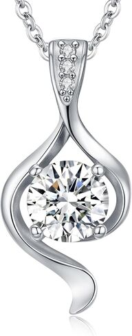 1-3 Carat Moissanite Necklace 925 Sterling Silver Jewelry Cubic Zirconia Bow Heart Pendant Necklace Gifts for Mom Women Girlfriend Grandma Friend Lover Wedding Birthday Anniversary Graduation Daily in Saudi Arabia