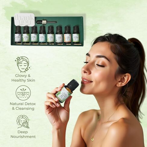 My ACE Pure Aromatherapy Pure Essential Oil Kit for Diffuser for Home, Candle Making Peppermint, Lavender, Eucalyptus, Tea Tree, Rosemary, Camphor, Lemongrass, Orange | 0.33 oz Each Set of 8 in Saudi Arabia