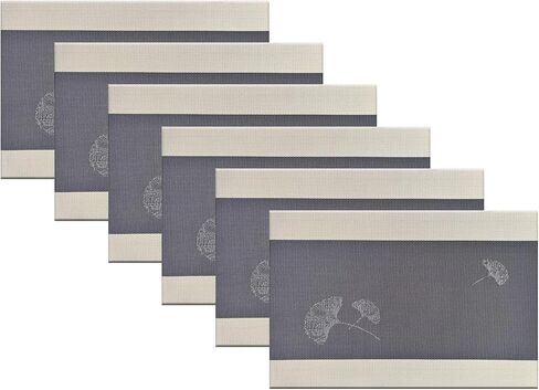 PIGCHCY Placemats,Washable Vinyl Woven Table Mats,Elegant Durable Placemats for Dining Table Set of 4 (18 x 12 inches, Pure Black) in Saudi Arabia