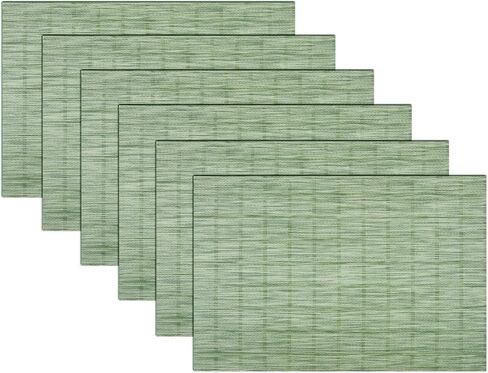 PIGCHCY Placemats,Washable Vinyl Woven Table Mats,Elegant Durable Placemats for Dining Table Set of 4 (18 x 12 inches, Pure Black) in Saudi Arabia