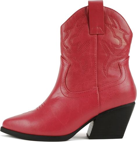 Soda “BLAZING" ~ Women Western Bootie Pointe Toe with Low Heel (Wide Fit Available) in Saudi Arabia