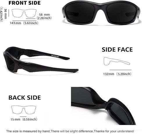 WISTON Z87 Sunglasses for Men Wrap Around Sport Safety Glasses UV400 Impact Resistant Eyewear for Driving Cycling W8702 in Saudi Arabia