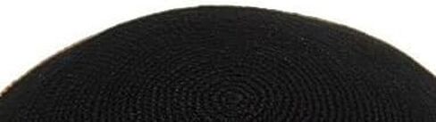 Kippah نسيج أسود ناعم (سيروجا) تصميم حدود ملونة مقاس 17 سم in Saudi Arabia