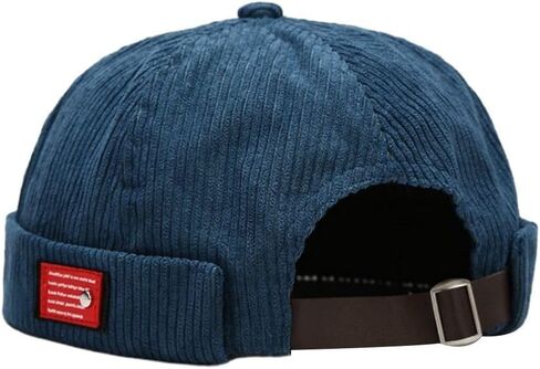 Docker Cap Street Wear Vintage Corduroy Skullcap Casual Brimless Beanie Hat Spring Autumn(Black) in Saudi Arabia