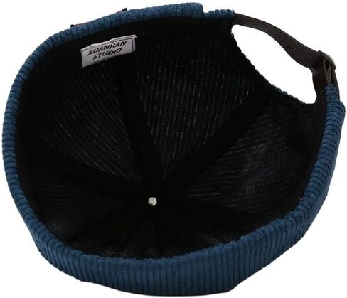 Docker Cap Street Wear Vintage Corduroy Skullcap Casual Brimless Beanie Hat Spring Autumn(Black) in Saudi Arabia