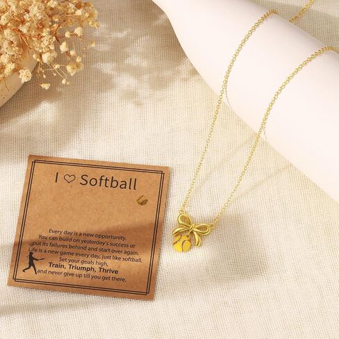 Kenailw Softball/Soccer/Volleyball/Basketball/Football/Tennis/Pickleball Necklace for Team Coach Player, Sports Lovers Accessories Jewelry Christmas Gifts 16+3 Inches in Saudi Arabia