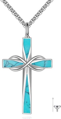 ONEFINITY الصليب جرة القلائد للرماد 925 الفضة الاسترليني إنفينيتي الصليب رماد قلادة مجوهرات الحرق للرماد تذكار الذاكرة مجوهرات in Saudi Arabia