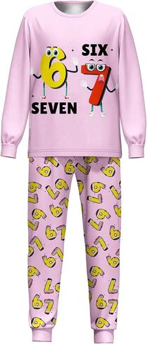 Boys Girls 67 Meme Shirts Pants Set Kids Teens Six Seven Home Casual Clothes Outfit Playwear 5-14Y in Saudi Arabia