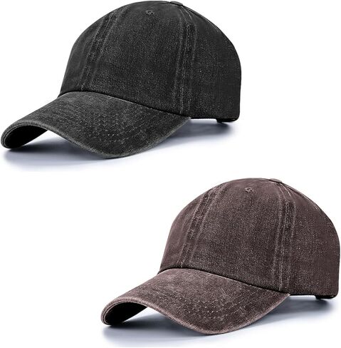 Unisex Vintage Baseball Cap Soft Cotton Adjustable Golf Dad Hat 2-Piece Set in Saudi Arabia