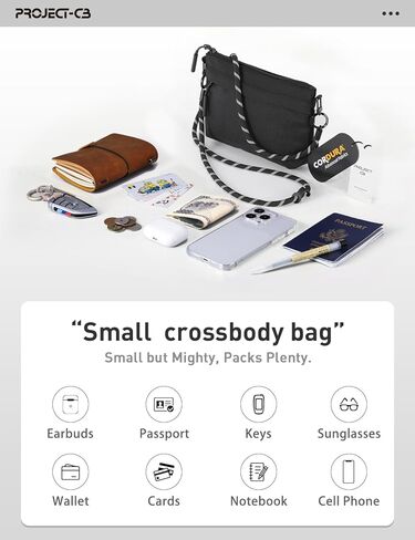 project-cb Crossbody Small Bag, Waterproof, Phone Purse, Cordura Fabric, Small Purses for Women & Men in Saudi Arabia