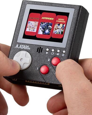 Official Atari Cartridge Handheld Mini Arcade Console with 3 Games - Pong, Asteroids & Missle Command, 2" Colour Screen, Keyring, Gaming Gift for Him and Her in Kuwait