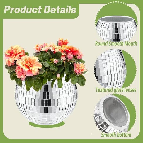 4 PCS Disco Ball Vase & Candle Holder, 5x6inches Mirrored Disco Ball Planter - Perfect Decoration for Living Room, Bedroom, Dining Table, Wedding, Party, Birthday in Saudi Arabia