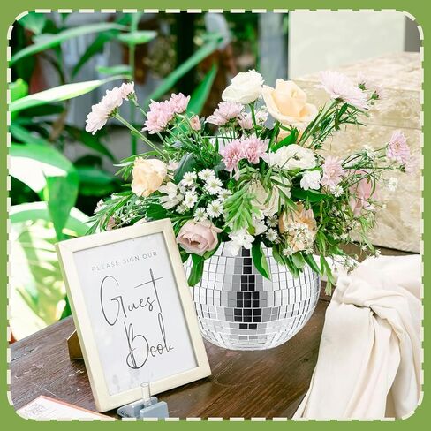 4 PCS Disco Ball Vase & Candle Holder, 5x6inches Mirrored Disco Ball Planter - Perfect Decoration for Living Room, Bedroom, Dining Table, Wedding, Party, Birthday in Saudi Arabia
