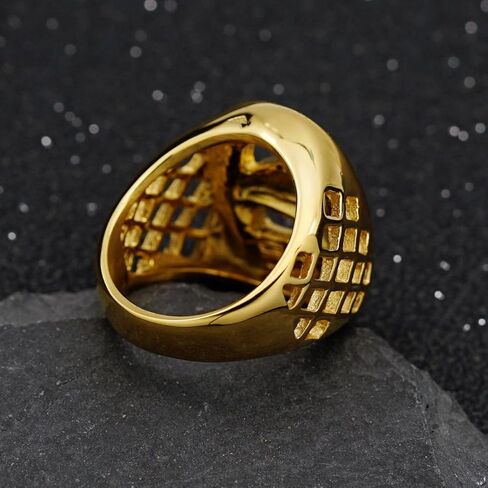 Lucky U-shape Horseshoe Ring for Men,Cubic Zirconia Horse Ring,Unique Cowboy Stainless Steel Gold Plated Ring Biker Vintage Simple Top Ring,Grunge Rocker Fashion Equestrian Jewelry in Saudi Arabia